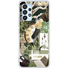 TechTree Samsung Galaxy A53 Uyumlu Yeşil Estetik Pano Kolaj Baskılı Silikon Kılıf