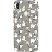 TechTree Redmi Note 7 Uyumlu Minik Sevimli Kediler Baskılı Silikon Kılıf