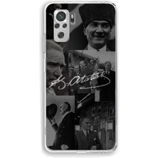 TechTree Redmi Note 10 ve 10S Uyumlu Kemal Atatürk Imza Baskılı Silikon Kılıf