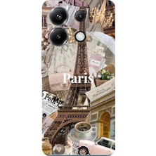 TechTree Poco X6 Pro Uyumlu Paris Kolaj Baskılı Silikon Kılıf