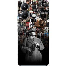 TechTree Poco X6 Pro Uyumlu Atatürk Portre Kolaj Baskılı Silikon Kılıf