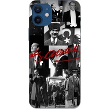 TechTree iPhone 12 - 12 Pro Uyumlu Kırmızı Mustafa Kemal Atatürk Imza Baskılı Silikon Kılıf