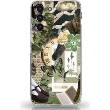 TechTree Samsung Galaxy S21 Fe Uyumlu Yeşil Estetik Pano Kolaj Baskılı Silikon Kılıf