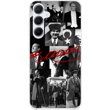 TechTree Samsung Galaxy A35 Uyumlu Kırmızı Mustafa Kemal Atatürk Imza Baskılı Silikon Kılıf