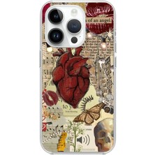 TechTree iPhone 14 Pro Uyumlu Vampire Diaries Vintage Baskılı Silikon Kılıf