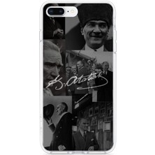 TechTree iPhone 7 Plus ve 8 Plus Uyumlu Kemal Atatürk Imza Baskılı Silikon Kılıf