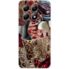 TechTree Xiaomi Mi 14T Pro Uyumlu Leopar Kırmızı Vibes Baskılı Silikon Kılıf