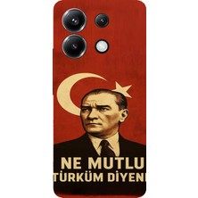 TechTree Poco X6 Pro Uyumlu Ne Mutlu Türkiye Bayrak Atatürk Baskılı Silikon Kılıf