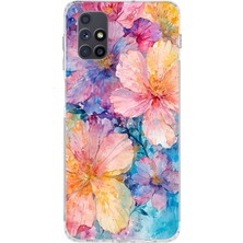 TechTree Samsung Galaxy M51 Uyumlu Renkli Çiçekler Sulu Boya Baskılı Silikon Kılıf