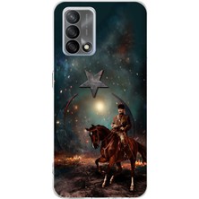 TechTree Oppo A74 Uyumlu Atatürk At Üstünde Zafer Baskılı Silikon Kılıf