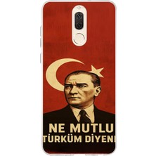 TechTree Huawei Mate 10 Lite Uyumlu Ne Mutlu Türkiye Bayrak Atatürk Baskılı Silikon Kılıf
