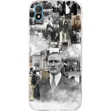TechTree Huawei Y5 2019 - Honor 8s Uyumlu Mustafa Kemal Atatürk Kolaj Baskılı Silikon Kılıf