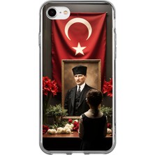 TechTree iPhone 6 - 6s Uyumlu Atatürk Türk Bayrağı Tablo Baskılı Silikon Kılıf