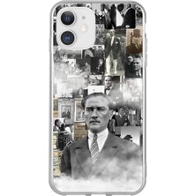 TechTree iPhone 11 Uyumlu Mustafa Kemal Atatürk Kolaj Baskılı Silikon Kılıf