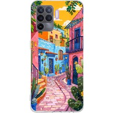 TechTree Oppo Reno 5 Lite Uyumlu Renkli Sanat Sokak Silikon Kılıf