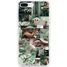 TechTree iPhone 7 Plus ve 8 Plus Uyumlu Yoda Kolaj Baskılı Silikon Kılıf