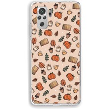 TechTree Redmi Note 10 ve 10S Uyumlu Sonbahar Balkabağı Baskılı Silikon Kılıf