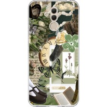 TechTree Huawei Mate 20 Lite Uyumlu Yeşil Estetik Pano Kolaj Baskılı Silikon Kılıf