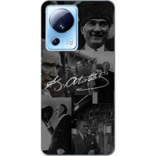 TechTree Xiaomi Mi 13 Lite Uyumlu Kemal Atatürk Imza Baskılı Silikon Kılıf