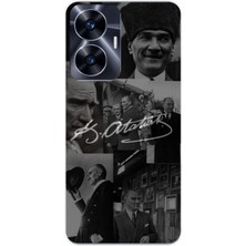 TechTree Realme C55 Uyumlu Kemal Atatürk Imza Baskılı Silikon Kılıf