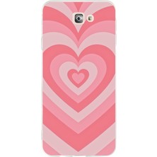 TechTree Samsung Galaxy J7 Prime Uyumlu Pembe Kalpler Baskılı Silikon Kılıf