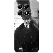 TechTree Xiaomi Mi 14T Pro Uyumlu Mustafa Kemal Atatürk Portre Baskılı Silikon Kılıf