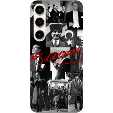 TechTree Samsung Galaxy S23 Uyumlu Kırmızı Mustafa Kemal Atatürk Imza Baskılı Silikon Kılıf