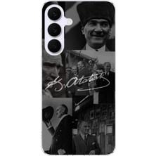 TechTree Samsung Galaxy S25 Fe Uyumlu Kemal Atatürk Imza Baskılı Silikon Kılıf