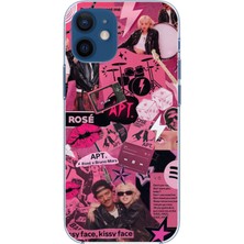 TechTree iPhone 12 Mini Uyumlu Blackpink Kolaj Baskılı Silikon Kılıf