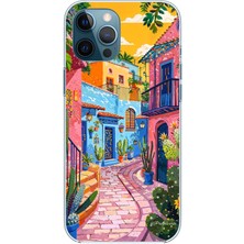 TechTree iPhone 12 Pro Max Uyumlu Renkli Sanat Sokak Silikon Kılıf