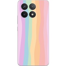 TechTree Poco F6 Pro Uyumlu Gökkuşağı Rengarenk Baskılı Silikon Kılıf