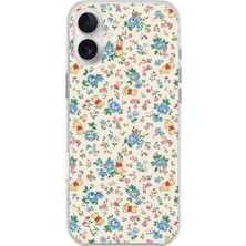TechTree iPhone 16 Plus Uyumlu Ayı Winnie Pooh ve Çiçekler Baskılı Silikon Kılıf