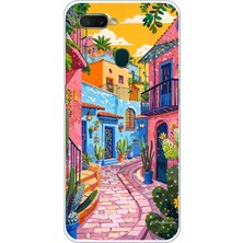 TechTree Oppo A5S-AX7-A12 Uyumlu Renkli Sanat Sokak Silikon Kılıf