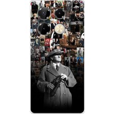 TechTree Infinix Note 40 Pro Uyumlu Atatürk Portre Kolaj Baskılı Silikon Kılıf