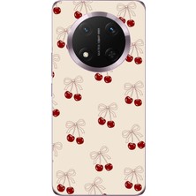 TechTree Honor Magic 7 Lite Uyumlu Fiyonklu Kirazlar Baskılı Silikon Kılıf