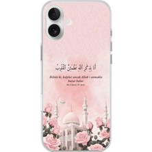 TechTree iPhone 16 Plus Uyumlu Rad Suresi Cami ve Güller Baskılı Silikon Kılıf