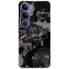TechTree Vivo V40 Lite Uyumlu Kemal Atatürk Imza Baskılı Silikon Kılıf