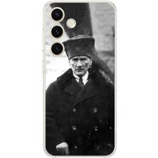 TechTree Samsung Galaxy S24 Uyumlu Mustafa Kemal Atatürk Portre Baskılı Silikon Kılıf