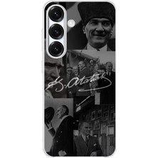 TechTree Samsung Galaxy S25 Uyumlu Kemal Atatürk Imza Baskılı Silikon Kılıf