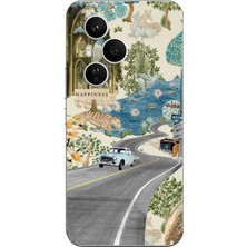 TechTree Honor 400 Pro Uyumlu Yeşil Sanatsal Yol Çiçekler Baskılı Silikon Kılıf