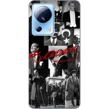 TechTree Xiaomi Mi 13 Lite Uyumlu Kırmızı Mustafa Kemal Atatürk Imza Baskılı Silikon Kılıf
