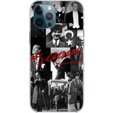 TechTree iPhone 12 Pro Max Uyumlu Kırmızı Mustafa Kemal Atatürk Imza Baskılı Silikon Kılıf