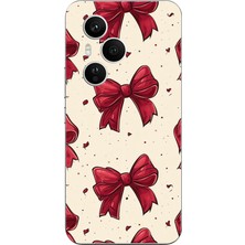 TechTree Honor 400 Pro Uyumlu Büyük Kırmızı Fiyonklar Baskılı Silikon Kılıf