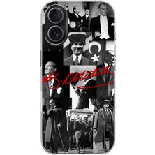 TechTree iPhone 17 Uyumlu Kırmızı Mustafa Kemal Atatürk Imza Baskılı Silikon Kılıf
