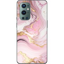 TechTree Oneplus 9 Pro Uyumlu Pembe Mermer Baskılı Silikon Kılıf