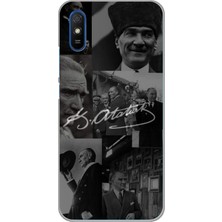 TechTree Redmi 9A Uyumlu Kemal Atatürk Imza Baskılı Silikon Kılıf