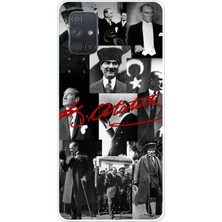 TechTree Samsung Galaxy A71 Uyumlu Kırmızı Mustafa Kemal Atatürk Imza Baskılı Silikon Kılıf