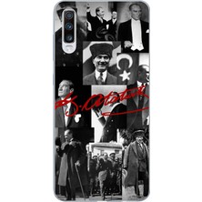 TechTree Samsung Galaxy A30S - A50 Uyumlu Kırmızı Mustafa Kemal Atatürk Imza Baskılı Silikon Kılıf