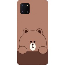 TechTree Samsung Galaxy Note 10 Lite Uyumlu Kahverengi Ayı Tasarımlı Baskılı Silikon Kılıf