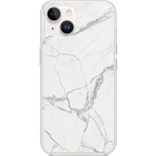 TechTree iPhone 13 - 14 Uyumlu Gri Mermer Baskılı Silikon Kılıf